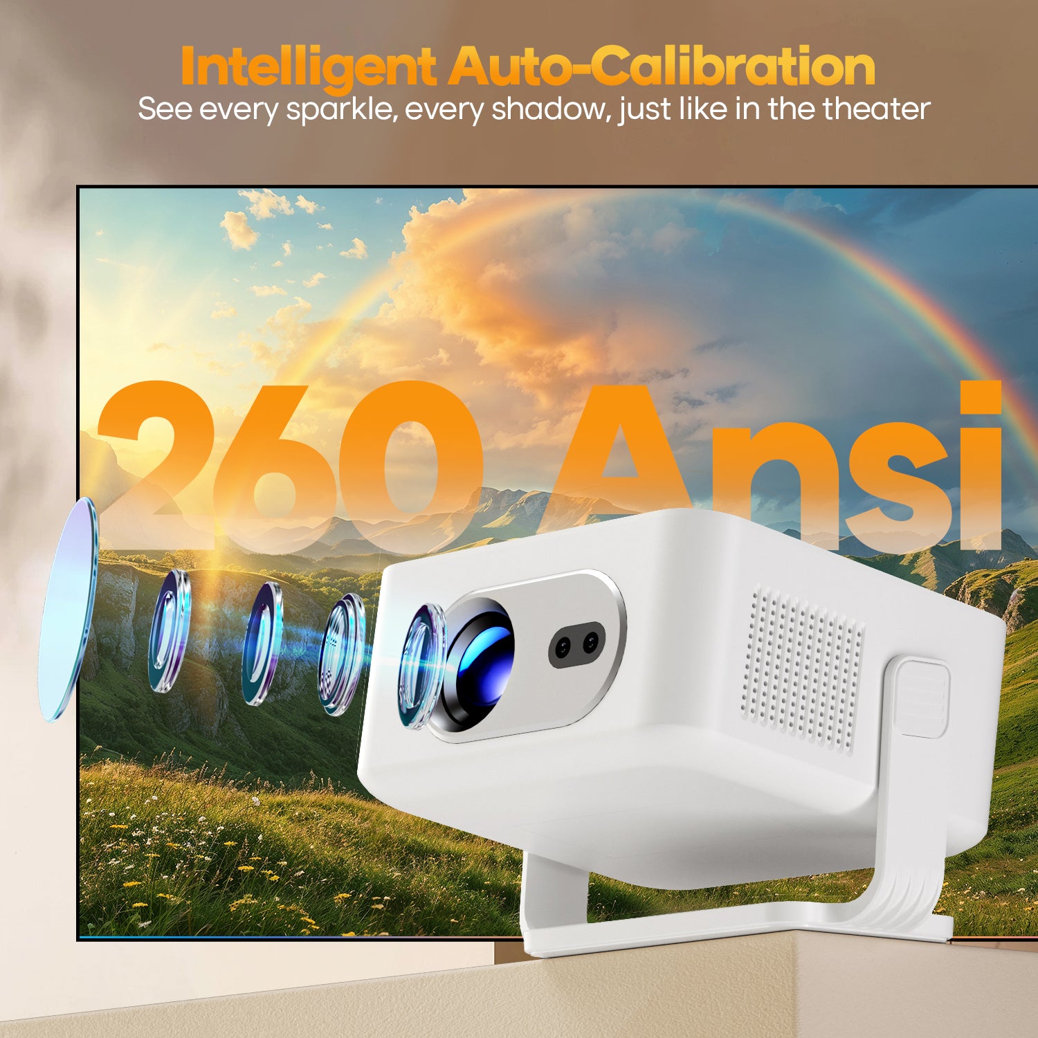 Magcubic Android 14 Auto Focus HY300Max Portable Projector 8K 260ANSI WiFi 6 Projector Support Full HD 720P Home Outdoor Cinema