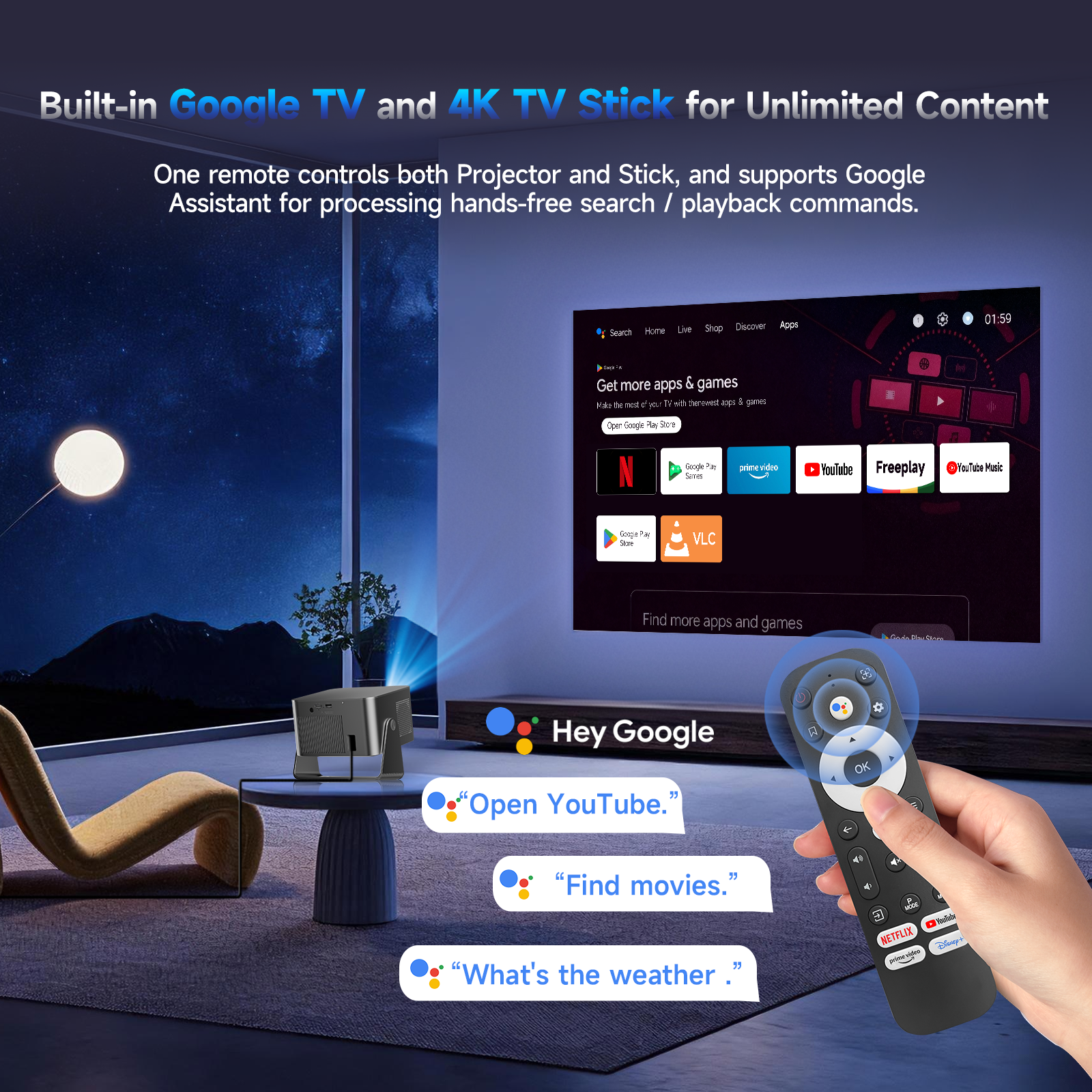 Magcubic HY350GT 650ANSI Portable Projector | Native 1080P with 8K Input Auto Keystone & Focus, Outdoor Friendly