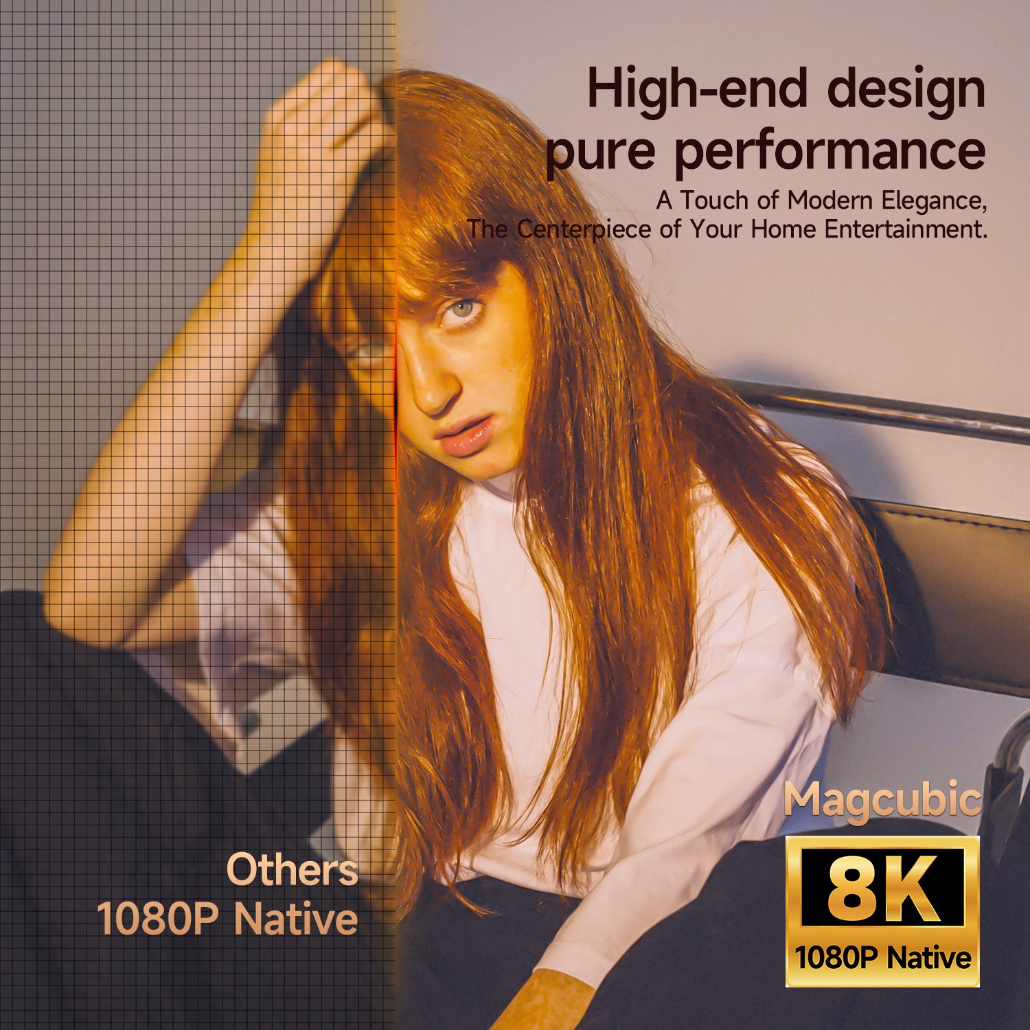 Magcubic 8K Support HD 1080P 1000ANSI X7 Projector With 5W Speaker Android 14 WiFi6 BT5.4 Outdoor Video Home Theater Projector