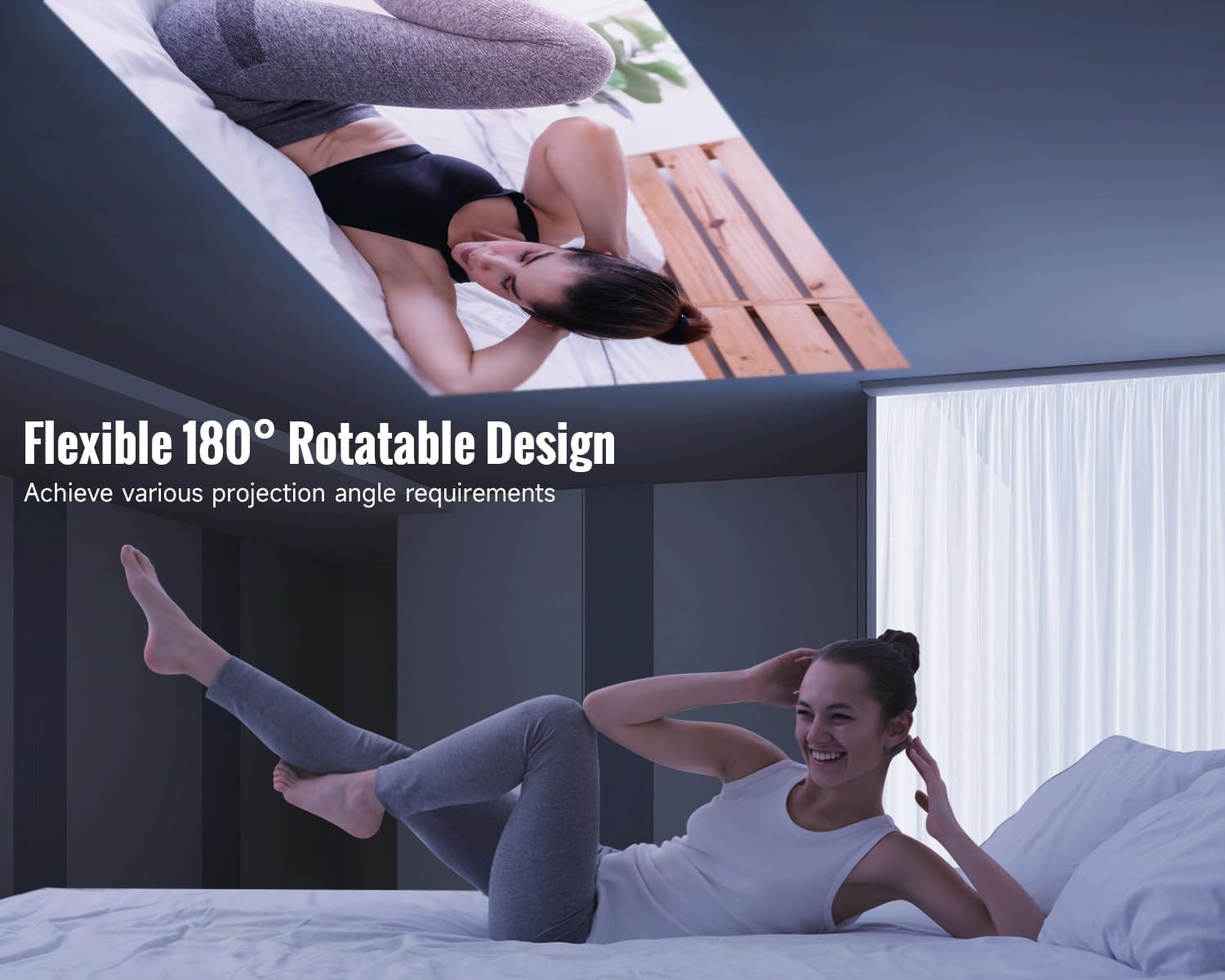 L018 NTV projector with flexible 180° rotatable design