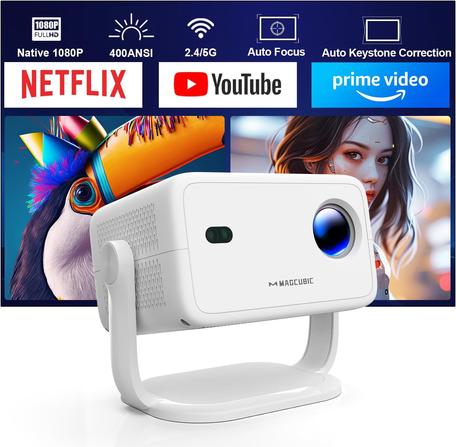 l018 ntv with 1080P, 400ANSI, 2.4G & built-in Netflix