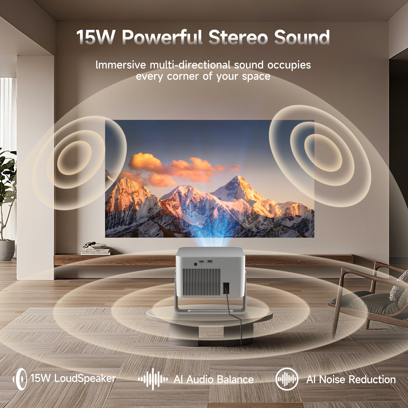 Magcubic HY350GT 650ANSI Portable Projector | Native 1080P with 8K Input Auto Keystone & Focus, Outdoor Friendly