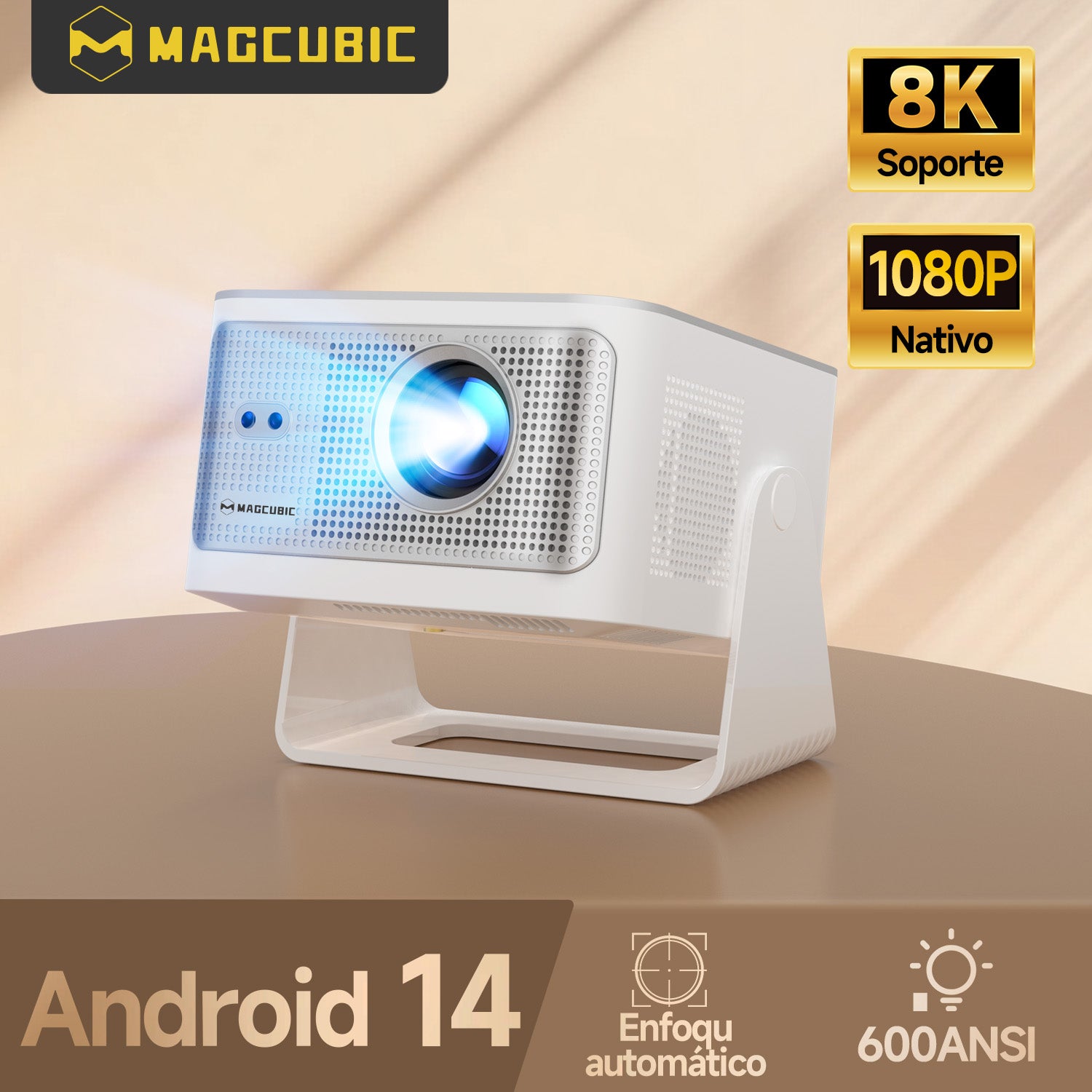 Magcubic HY350MAX 600 ANSI Portable Projector | Native 1080P with 8K Input, Android 14, Auto Keystone & Focus, Outdoor Friendly