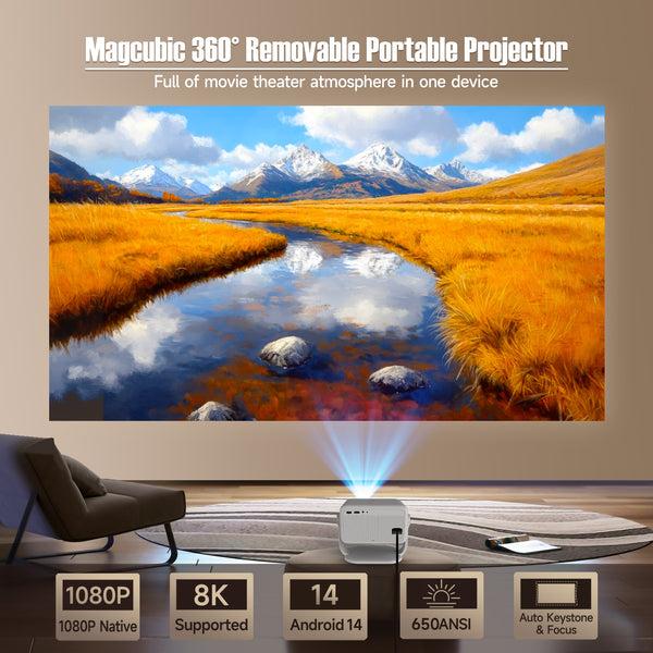 Magcubic L018 Native 1080P Projector – 650 ANSI, 4K, Wi-Fi 6 & Android 11
