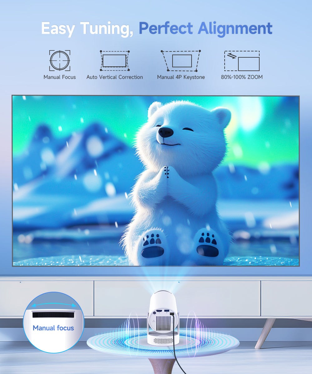 Magcubic 4K HY300 Pro+ Projector Built in 5W Speaker 1280*720P Android 11 8000 Lumens Wifi6 BT5.4 Outdoor Portable Projector